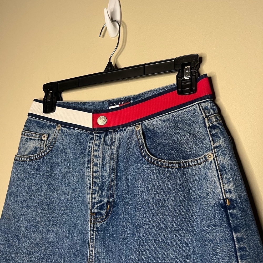 Vintage Tommy Hilfiger Denim Mini Skirt Y2K Size 6 - Picture 4 of 7